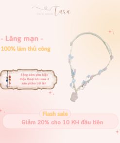 Vòng cổ thạch anh hồng kết hợp xanh ngọc tạo cảm giác lãng mạn nhẹ nhàng thanh khiết