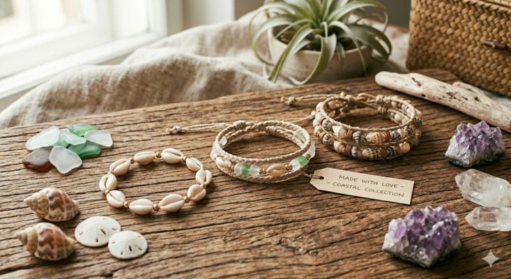 Vòng Tay Handmade Bằng Vỏ Ốc Biển 