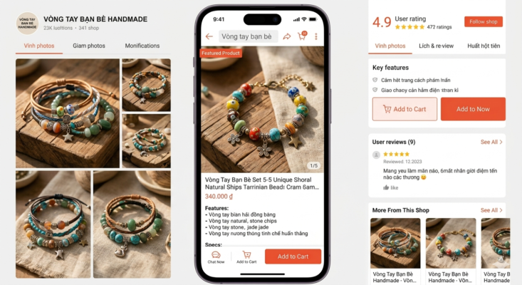Shop Bán Vòng Tay Handmade Trên Shopee Đẹp 