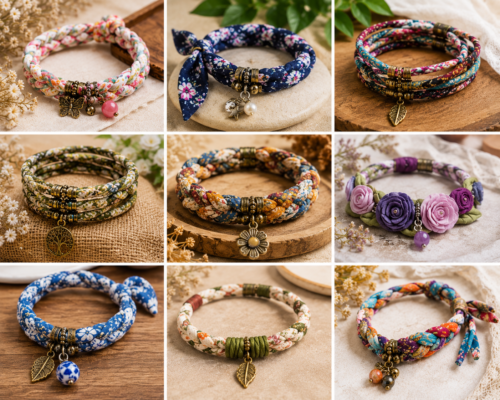 Vòng Tay Handmade Bằng Vải Vụn Sáng Tạo