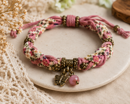 Vòng Tay Handmade Bằng Vải Vụn Sáng Tạo